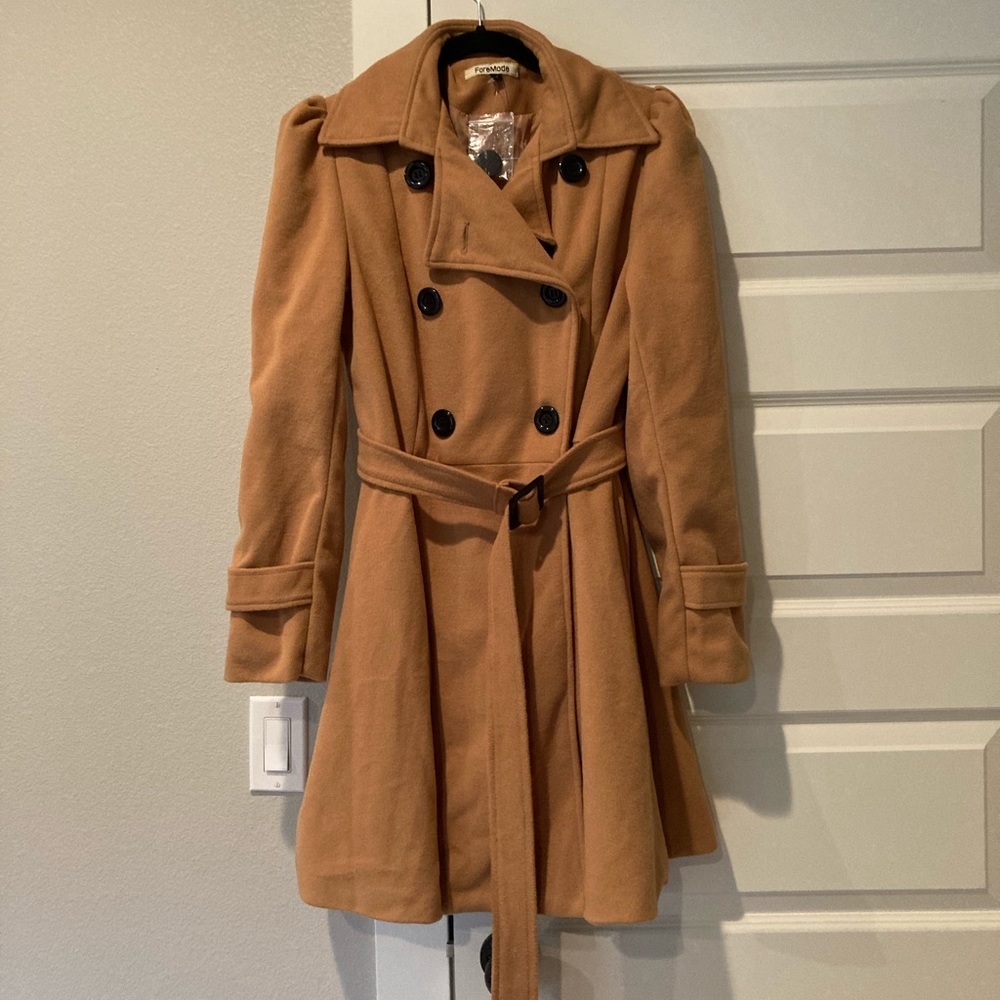 Tan Fashion Trench Coat